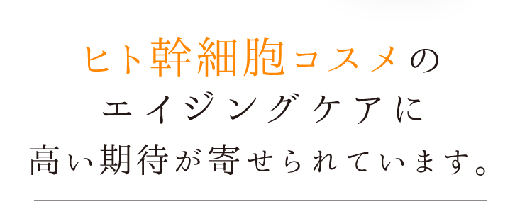 ヒト幹細胞コスメのエイジングケアに高い期待が寄せられています