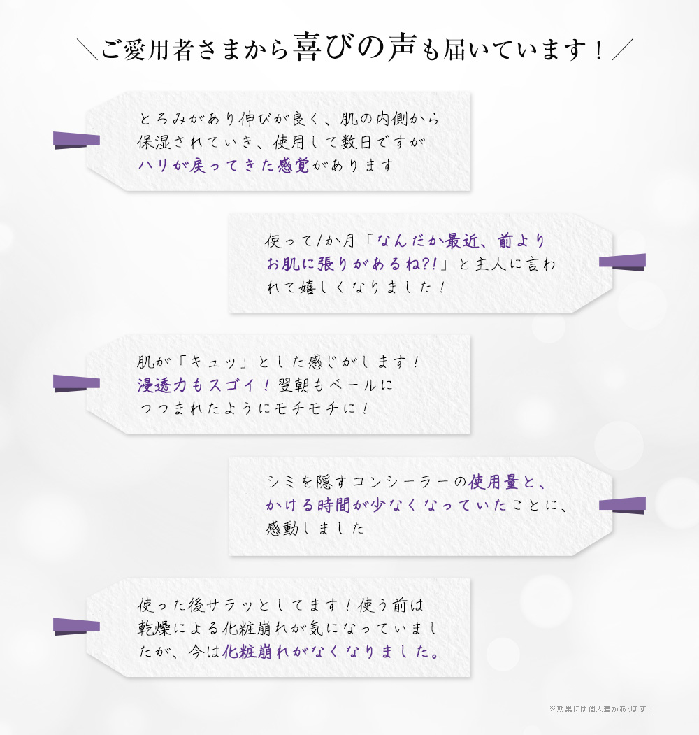 ご愛用者さまから喜びの声も届いています!